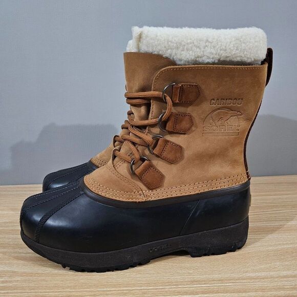 Sorel Boot Caribou II Winter Waterproof Womens Buff Tan Leather Size 9 Shoe - Picture 1 of 12